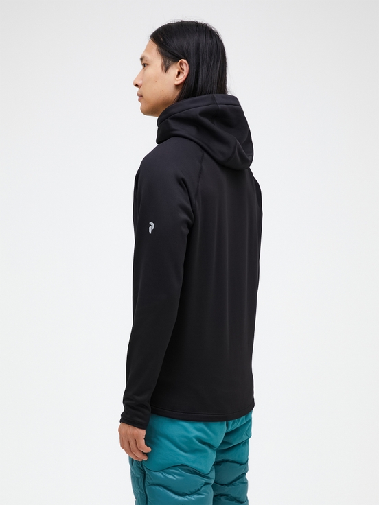 Black Men Peak Performance Chill Light Zip Hood Midlayers | US-FVEBA0986