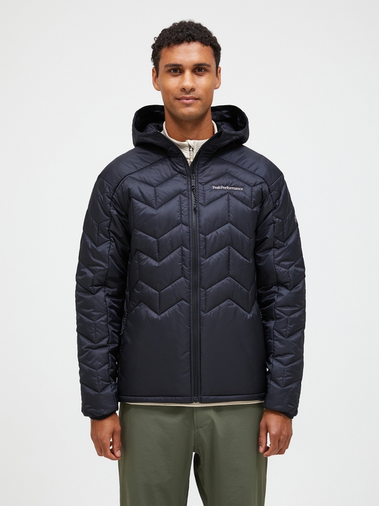 Black Men Peak Performance Elevate Hood Down Jacket | US-QWSVH2158