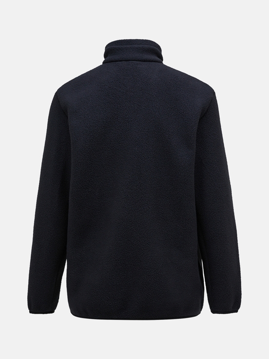 Black Men Peak Performance Fleece Snap T-neck Sweater | US-KGBCE0239