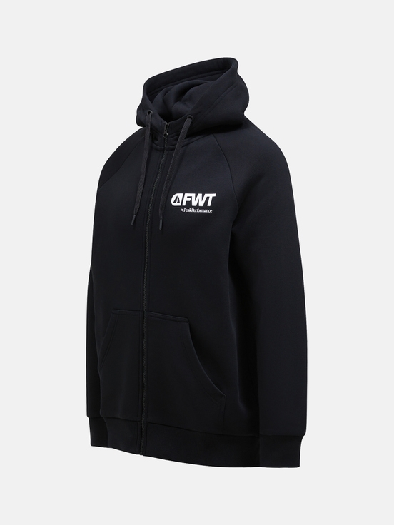 Black Men Peak Performance Fwt Logo Zip Hood Hoodie | US-PLYHF0976