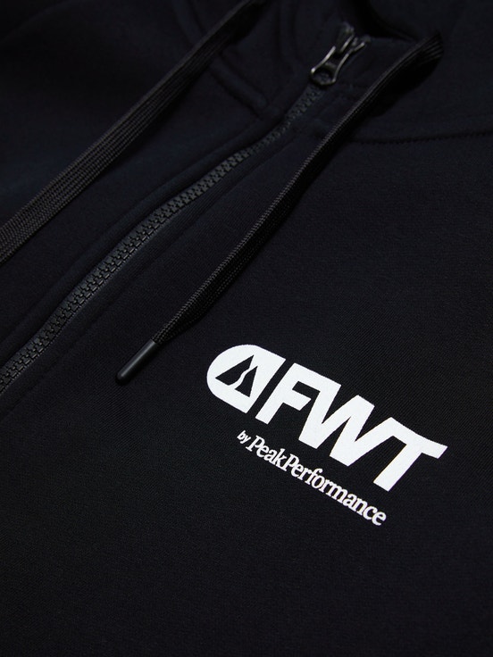 Black Men Peak Performance Fwt Logo Zip Hood Hoodie | US-PLYHF0976