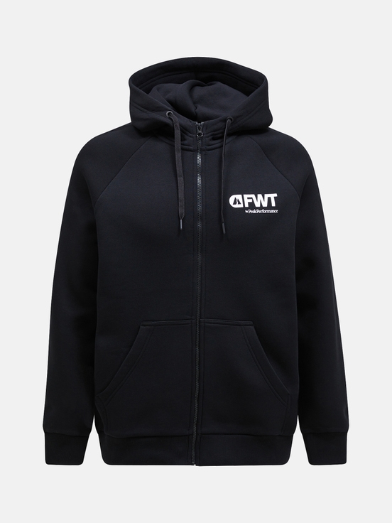 Black Men Peak Performance Fwt Logo Zip Hood Hoodie | US-PLYHF0976