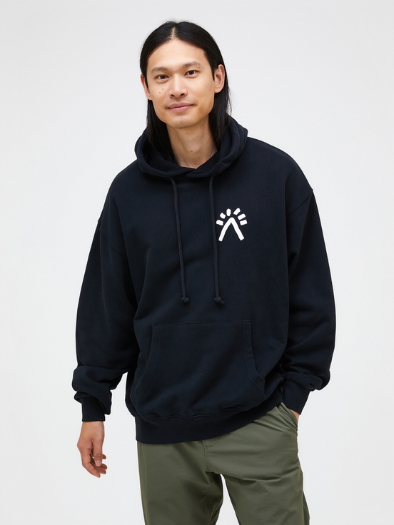 Black Men Peak Performance Graphic Hood Hoodie | US-ABSXO5793