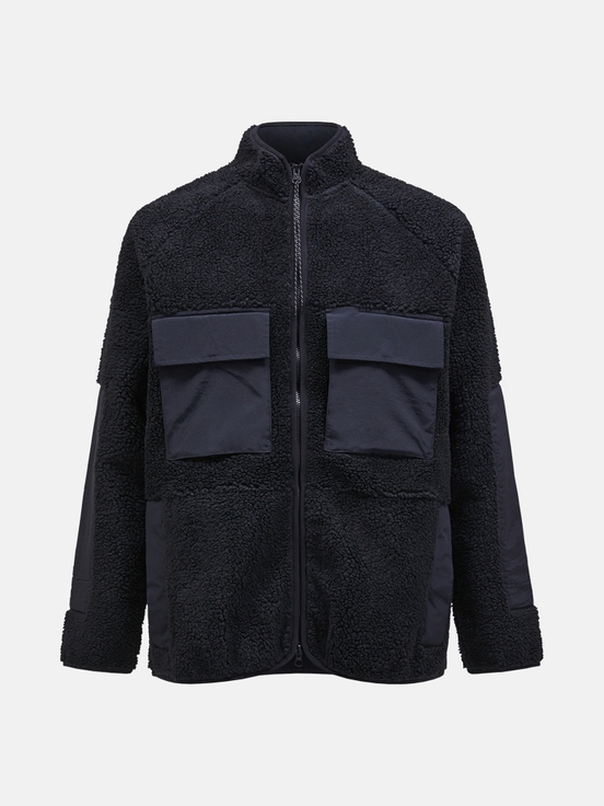 Black Men Peak Performance Heavy Pile Oversized Fleece Jacket | US-VKWAN0975