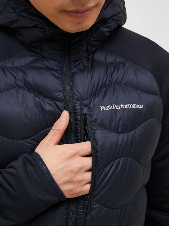 Black Men Peak Performance Helium Hybrid Hood Down Jacket | US-ISPYF5321