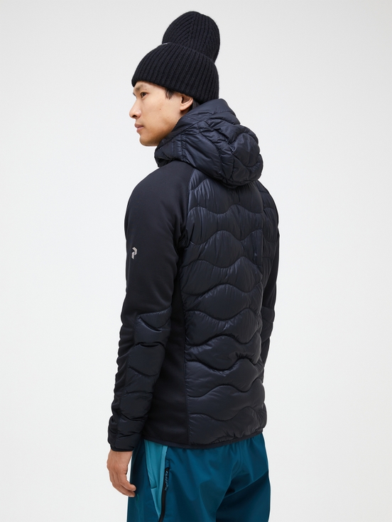 Black Men Peak Performance Helium Hybrid Hood Down Jacket | US-ISPYF5321