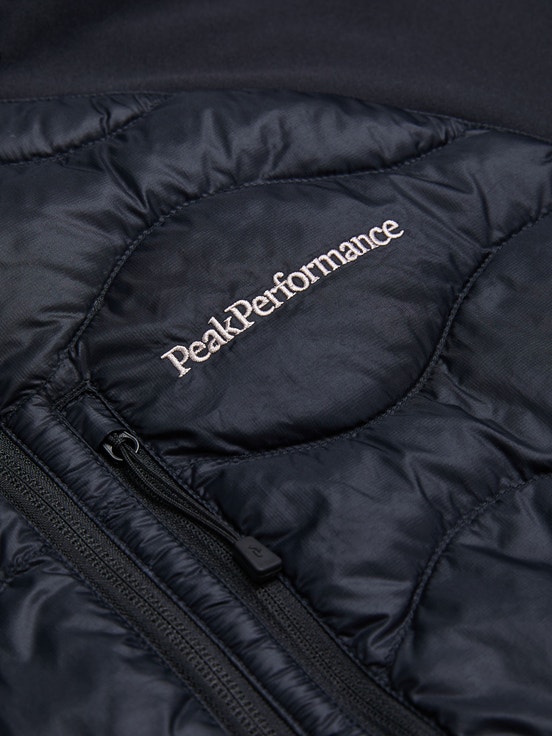 Black Men Peak Performance Helium Hybrid Hood Down Jacket | US-ISPYF5321