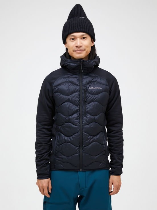 Black Men Peak Performance Helium Hybrid Hood Down Jacket | US-ISPYF5321