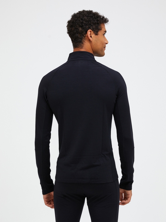 Black Men Peak Performance Magic Half Zip Wool-blend Base Layer | US-MLXAY3628