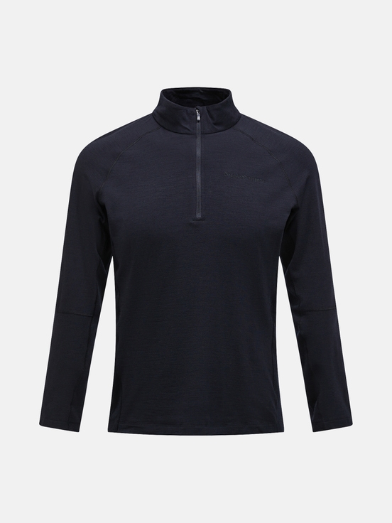 Black Men Peak Performance Magic Half Zip Wool-blend Base Layer | US-MLXAY3628