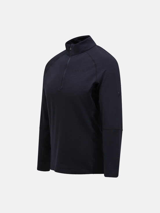 Black Men Peak Performance Magic Half Zip Wool-blend Base Layer | US-MLXAY3628