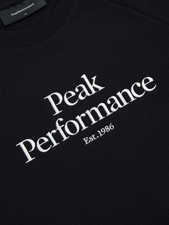 Black Men Peak Performance Original Crew Sweatshirt | US-XGHBU7609