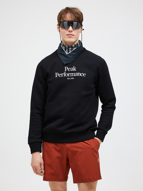 Black Men Peak Performance Original Crew Sweatshirt | US-XGHBU7609