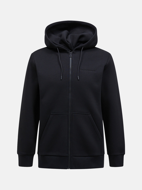 Black Men Peak Performance Original Small Logo Zip Hoodie | US-SXLZG9821