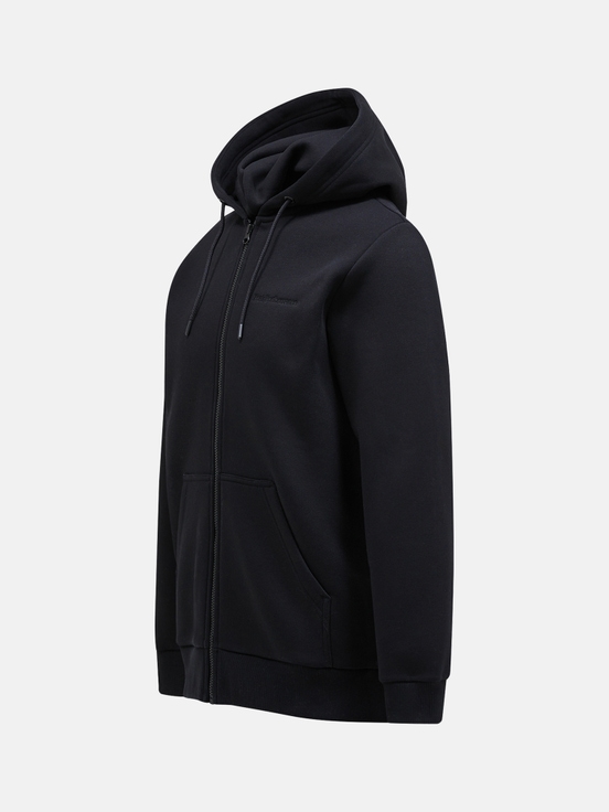 Black Men Peak Performance Original Small Logo Zip Hoodie | US-SXLZG9821