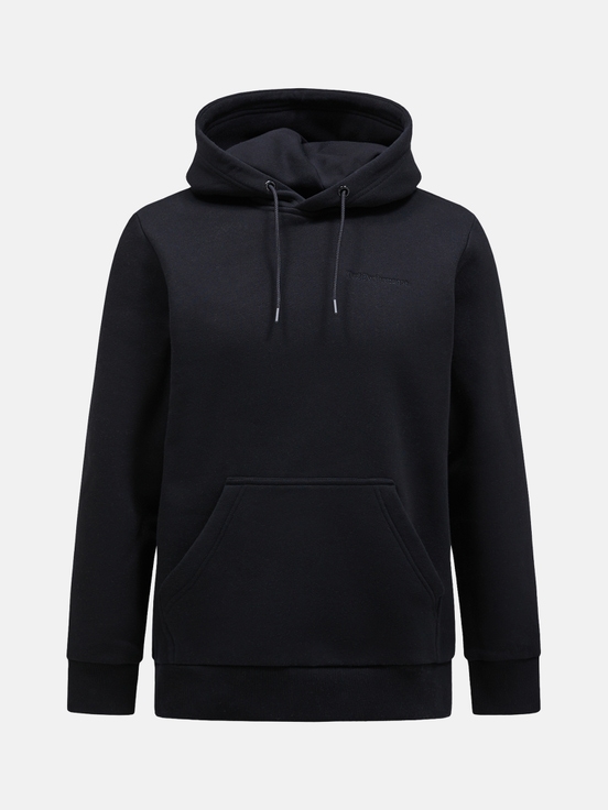 Black Men Peak Performance Original Small Logo Hood Hoodie | US-QCFSN3842