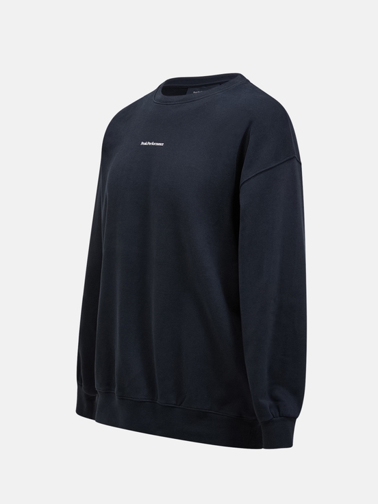 Black Men Peak Performance Original Terry Crew Sweatshirt | US-KPEAB6924