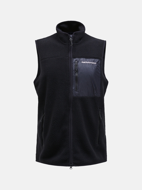 Black Men Peak Performance Pile Vest | US-NPVEU5769