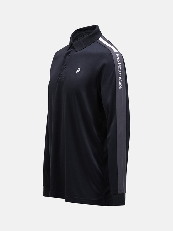 Black Men Peak Performance Player Longsleeve Polo Shirts | US-XNHRE1938