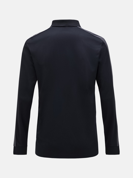 Black Men Peak Performance Player Longsleeve Polo Shirts | US-XNHRE1938