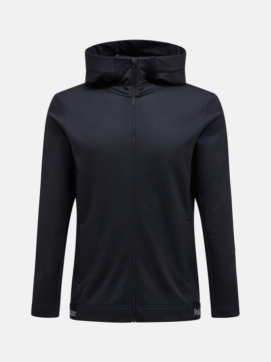 Black Men Peak Performance Rider Tech Zip Hood Midlayers | US-PVAHK7813