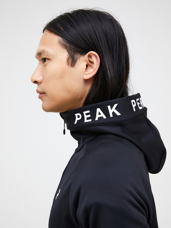 Black Men Peak Performance Rider Zip Hood Midlayers | US-CLSAU6153