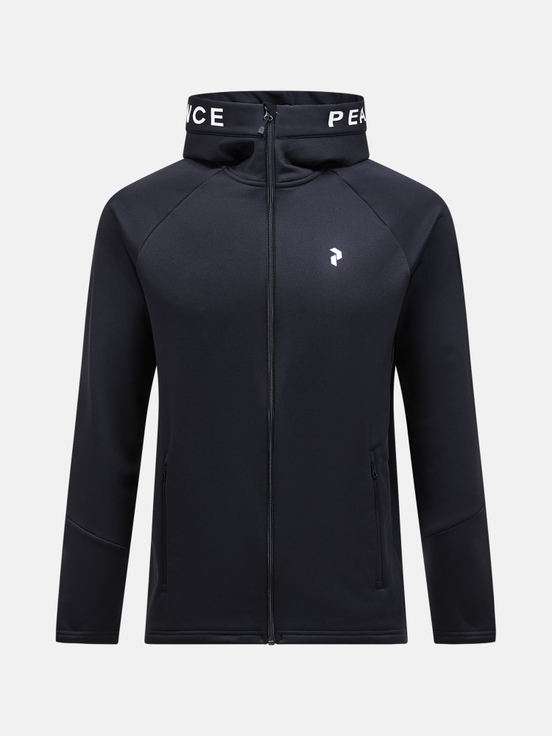 Black Men Peak Performance Rider Zip Hood Midlayers | US-CLSAU6153