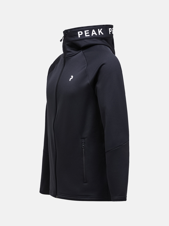 Black Men Peak Performance Rider Zip Hood Midlayers | US-CLSAU6153