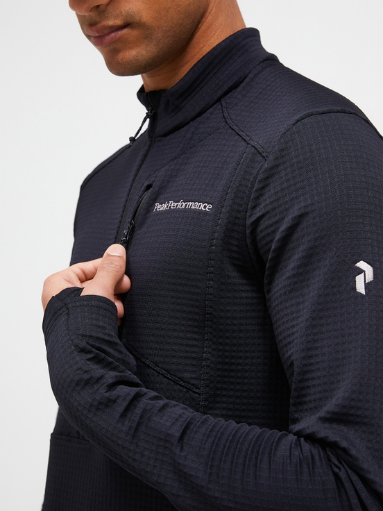 Black Men Peak Performance Trail Polartec® Power Grid™ Half Zip Fleece | US-WYDVI1874