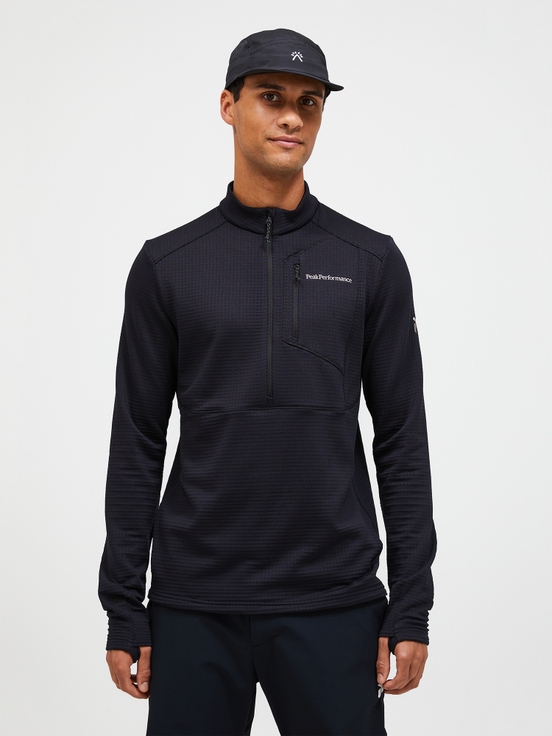 Black Men Peak Performance Trail Polartec® Power Grid™ Half Zip Fleece | US-WYDVI1874