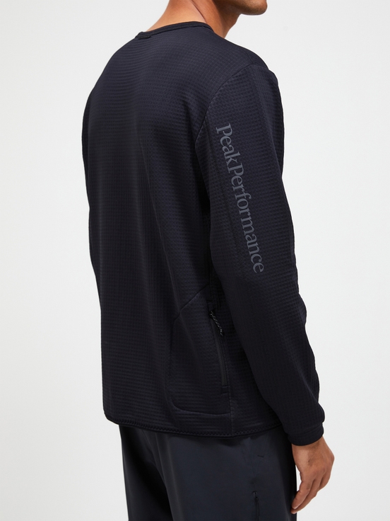 Black Men Peak Performance Trail Polartec® Power Grid™ Crew Fleece | US-XGMBD0672