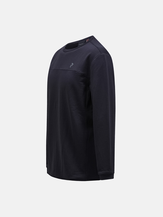 Black Men Peak Performance Trail Polartec® Power Grid™ Crew Fleece | US-XGMBD0672