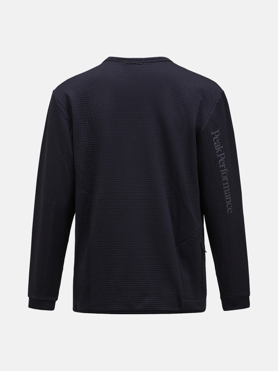 Black Men Peak Performance Trail Polartec® Power Grid™ Crew Fleece | US-XGMBD0672