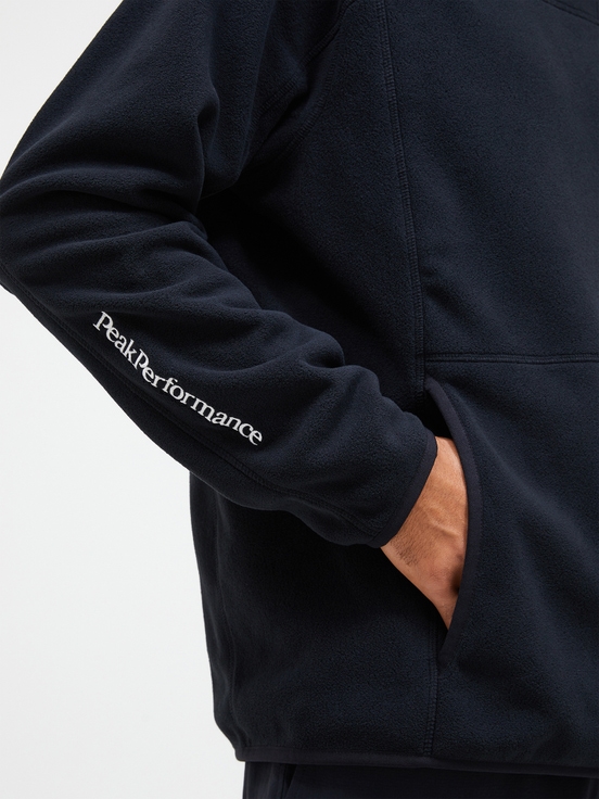 Black Men Peak Performance Treeline Fleece Hoodie | US-WRZOY3769