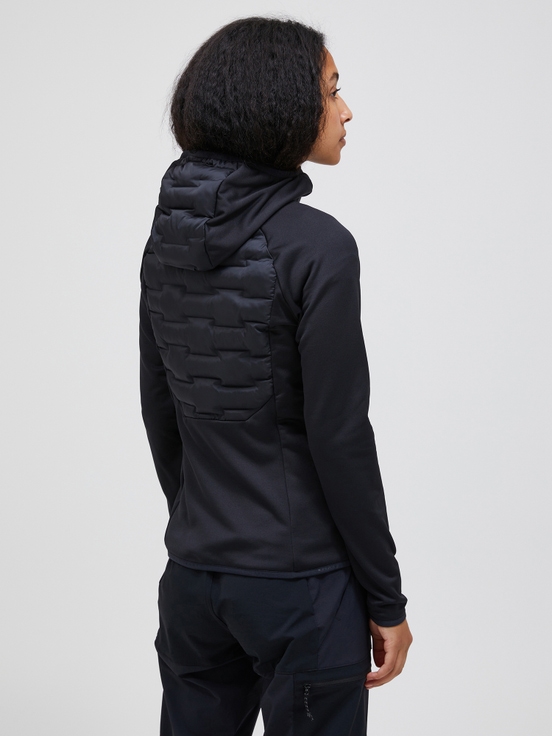 Black Women Peak Performance Argon Hybrid Hood Winter Jacket | US-YQMRK0294