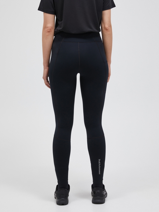 Black Women Peak Performance Brushed Back Tights | US-SWAMF7084