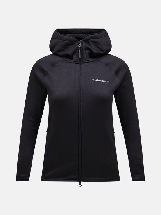 Black Women Peak Performance Chill Light Zip Hood Midlayers | US-NIJQR3270