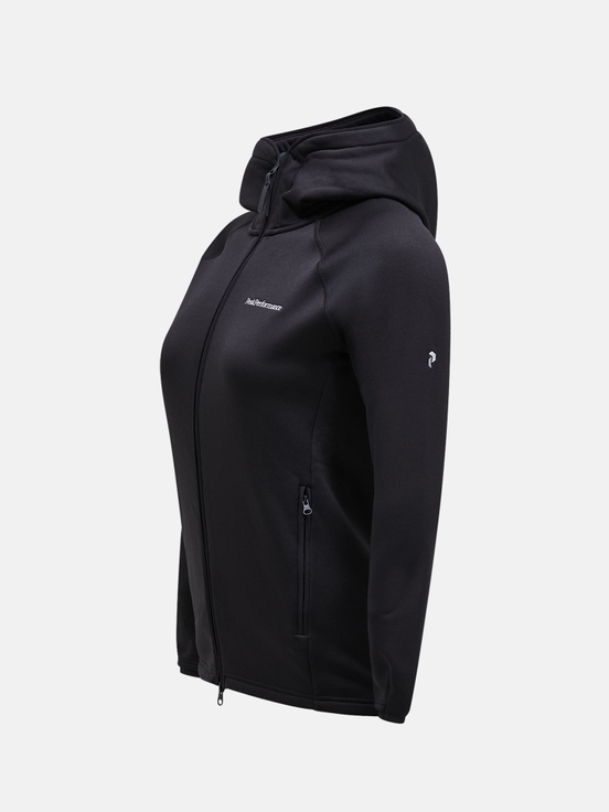 Black Women Peak Performance Chill Light Zip Hood Midlayers | US-NIJQR3270