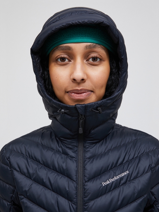 Black Women Peak Performance Frost Hood Down Jacket | US-QGAFS9647