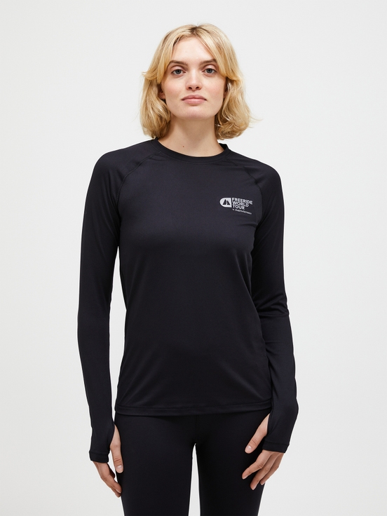 Black Women Peak Performance Fwt Spirit Crew Synthetic Base Layer | US-HAFBZ4879