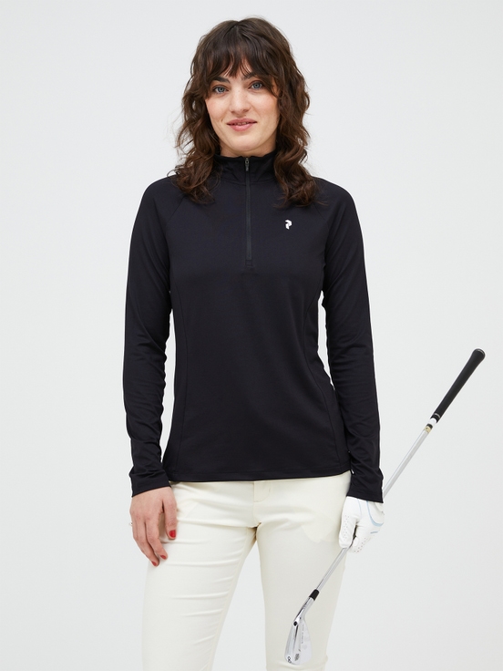 Black Women Peak Performance Half Zip Base Layer | US-WVHGC6751