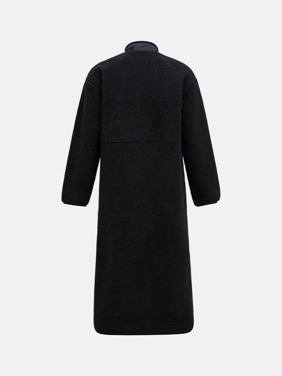 Black Women Peak Performance Heavy Pile Oversized Long Knitwear | US-JARDP8237