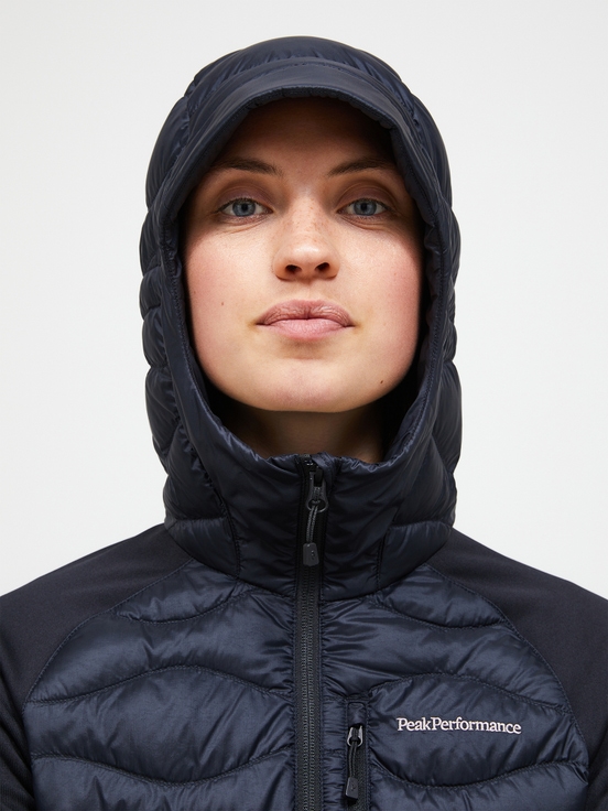 Black Women Peak Performance Helium Hybrid Hood Down Jacket | US-NTIMC6143