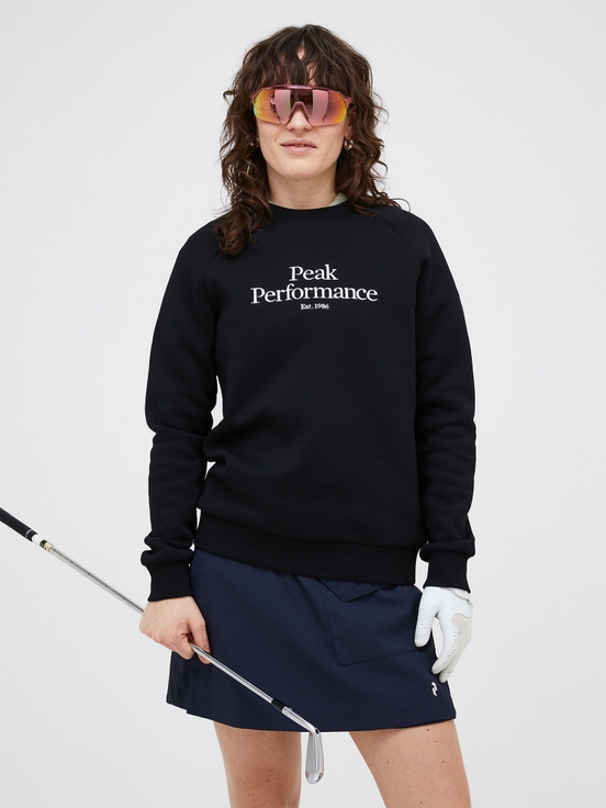 Black Women Peak Performance Original Crew Sweatshirt | US-CQVZL5603