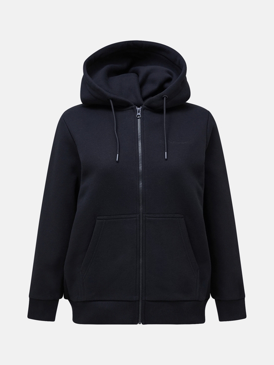 Black Women Peak Performance Original Small Logo Zip Hoodie | US-GXLUE6234