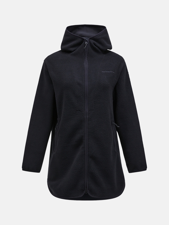 Black Women Peak Performance Pile Long Zip Knitwear | US-EAIMJ4603