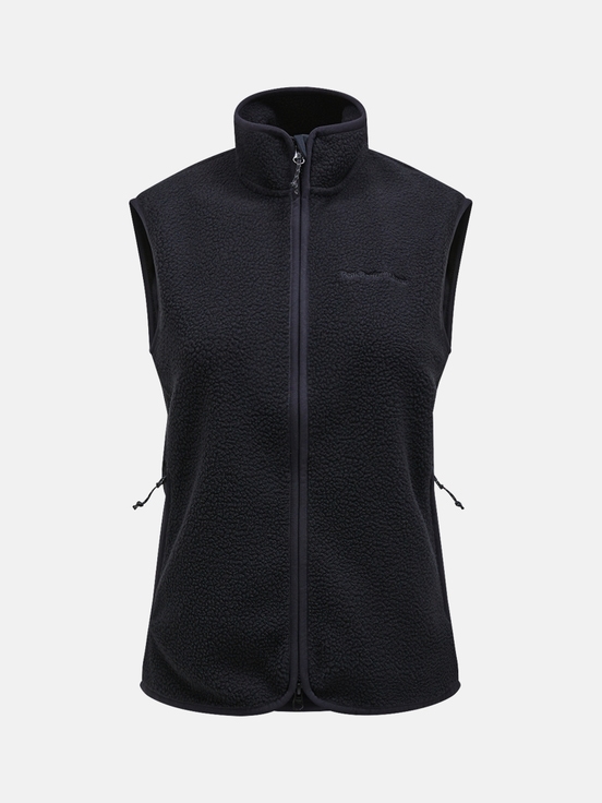 Black Women Peak Performance Pile Vest | US-AQFCE4317