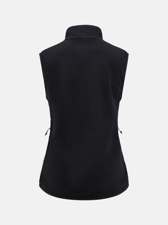 Black Women Peak Performance Pile Vest | US-AQFCE4317