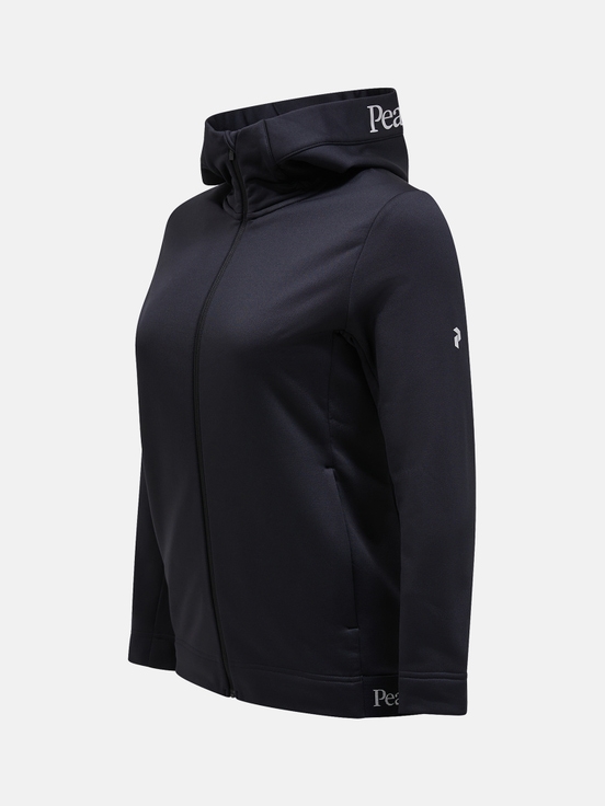 Black Women Peak Performance Rider Tech Zip Hood Midlayers | US-LGPVK7139