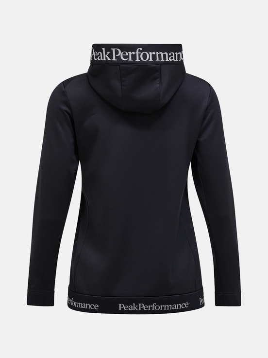 Black Women Peak Performance Rider Tech Zip Hood Midlayers | US-LGPVK7139